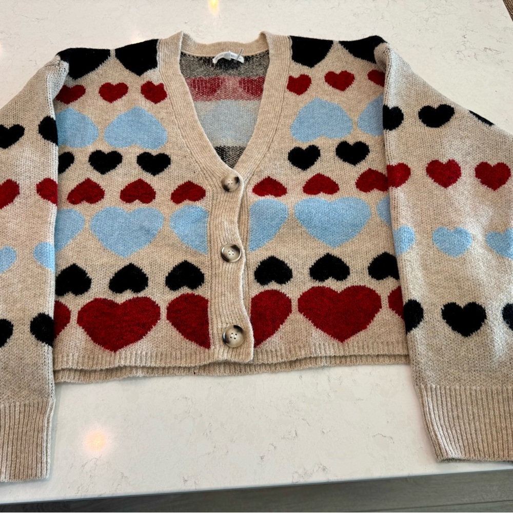 Free the Roses Multicolor Heart Cardigan